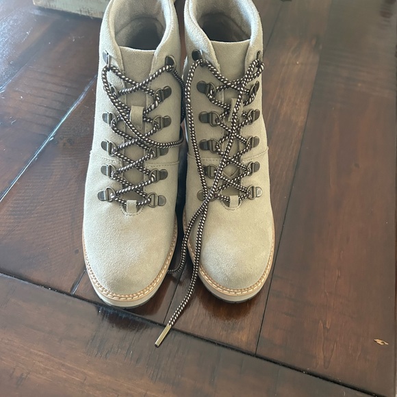Tom’s Beige Wedge Lace Up Bootie - Picture 3 of 7